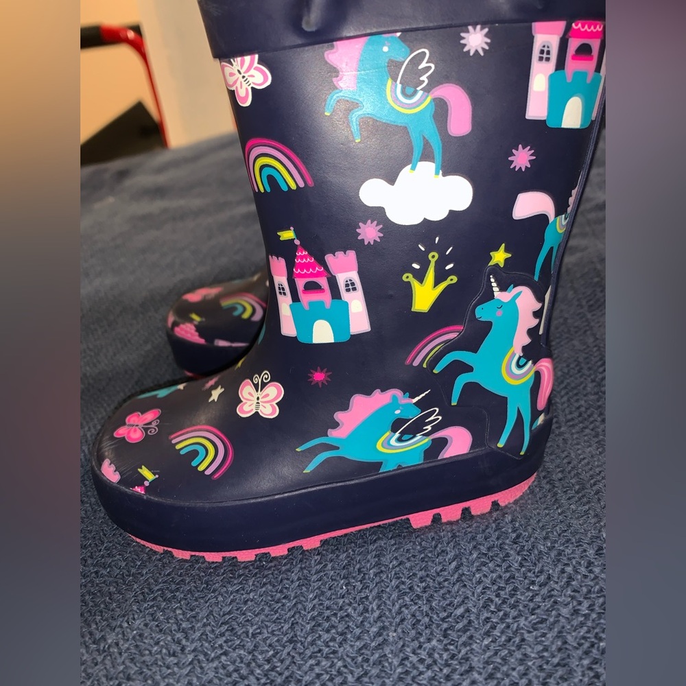 Primark Blue and Pink Rain & Snow Boots Vibrant Waterproof Design